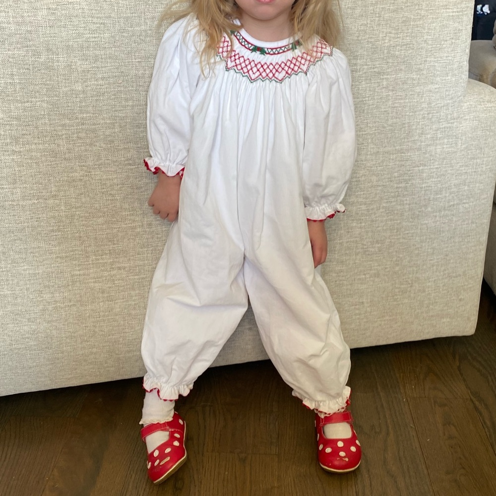 3T white smocked Christmas outfit